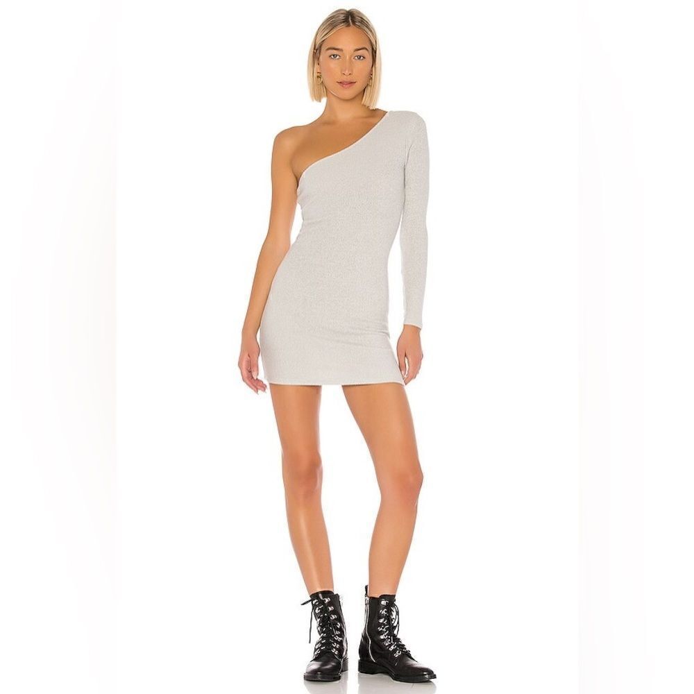 NWT Revolve Superdown Mila One Shoulder Knit Mini Sweater Dress S